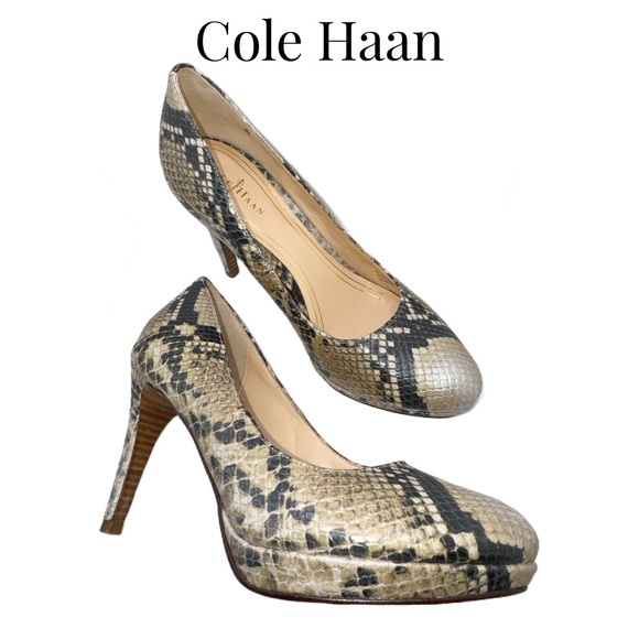 Cole Haan • Chelsea Platform Heels • Python • 7 US • EUC • Dust Bag + Heel Tips - Picture 7 of 16